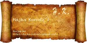 Hajka Kornél névjegykártya