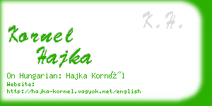 kornel hajka business card
